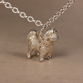 Personalised 3D Bichon Frise Silver Chain Bracelet, 2 of 10