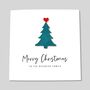 Christmas Card Personalised Name Leather Christmas Tree, thumbnail 2 of 4