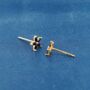 July Onyx Birthstone Stud Earrings, Flower Studs, Gold Studs, thumbnail 4 of 7