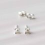 Sterling Silver Tiny Pearl Stud Earrings, thumbnail 3 of 5