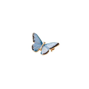 Fable Enamel Blue Butterfly Brooch, 2 of 3
