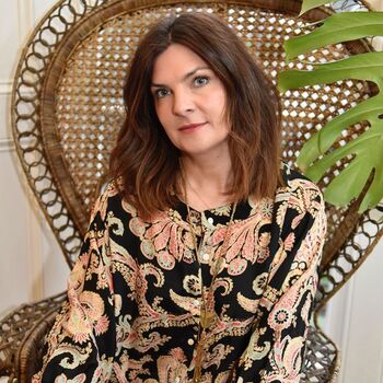 'Daphne' Black, Rose And Gold Floral Baroque Button Down Shirt, 4 of 5