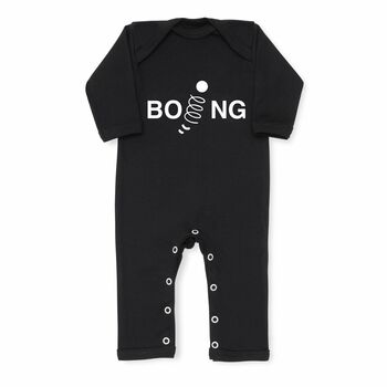 Cotton Babygrow, Boing, Baby Sleepsuit, Baby Gift Unisex, 2 of 5