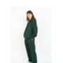 Dark Green Oversized 100% Cotton Loungewear Set, thumbnail 3 of 4