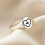 Personalised Love Me Oval Heart Signet Ring, thumbnail 2 of 5