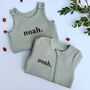 Bundle Personalised Baby Gifts Dungarees And Zip Romper, thumbnail 1 of 10