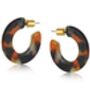 Hortense Flat Oval Resin Hoops Orange / Black, thumbnail 1 of 2