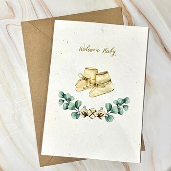 Plantable Wildflower Seed New Baby Card A5 Size, 5 of 8