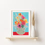 Colourful Vase Of Flowers Still Life Print, thumbnail 2 of 8