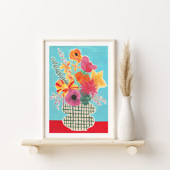 Colourful Vase Of Flowers Still Life Print, 2 of 8