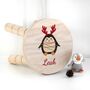 Personalised Christmas Penguin Wooden Stool, thumbnail 1 of 5