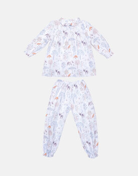 Children's Cotton Pyjama Set Woodland Snow Forest, 7 of 8