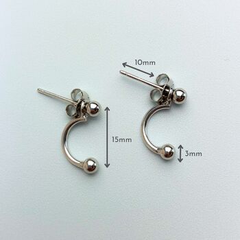 Sterling Silver Ball Ear Jacket Stud Earrings, 3 of 5
