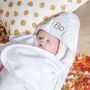 Personalised Hooded Baby Towel Wrap, thumbnail 1 of 8