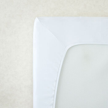 Organic 100% Cotton Fitted Sheet For Travel Cot, 2 of 4