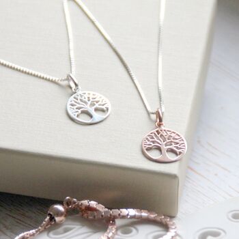 Silver/Rose Gold Tree Of Life Necklace, 2 of 4