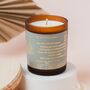 Personalised Christmas Candle – Postcard Style Foil Label Gift – Festive Soy Wax Candle, thumbnail 5 of 6