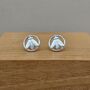 Sterling Silver Moth Within Circle Stud Earrings, thumbnail 1 of 2