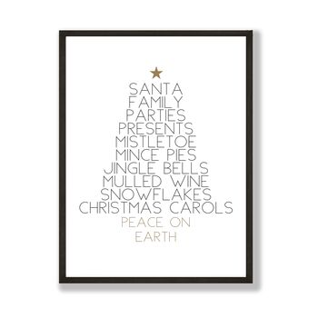 Christmas Tree Favourite Things Decor Print, 3 of 3