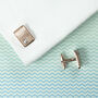 Personalised Rose Gold Plated Cufflinks With Crystal, thumbnail 5 of 7