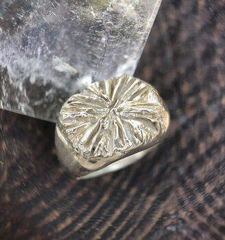 Sterling Silver Textured Signet Style Ring, 5 of 11