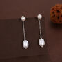 Natural Freshwater Pearl Ear Jacket Earrings In Sterling Silver, thumbnail 3 of 11