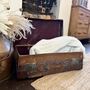 Vintage Brown Leather Monogrammed Suitcase, thumbnail 8 of 10