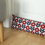 Draught Excluder Poppy Red And Navy, Made To Size, thumbnail 1 of 2
