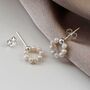 Sterling Silver Swinging Pearl Studs, thumbnail 2 of 6