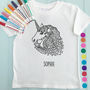 Unicorn Children's T Shirt To Colour In, thumbnail 2 of 5