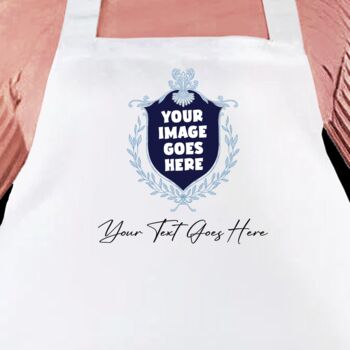 Personalised Dad And Father's Day Blue Crest Photo Apron, 8 of 12