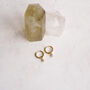 Margot. Gold Plated Tiny Cubic Zirconia Hoop Earrings, thumbnail 2 of 4