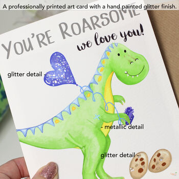 Personalised Dinosaur 1st Father's Day Card, 2 of 5