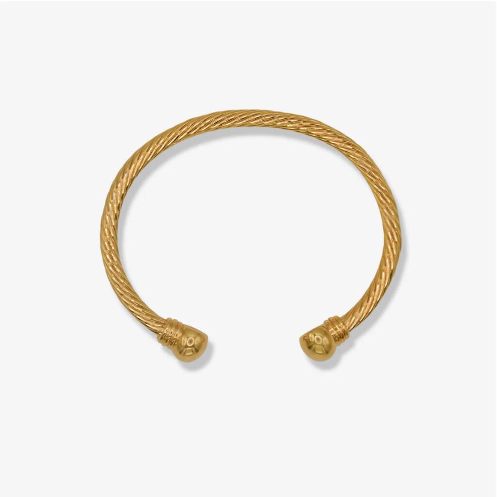 Vintage1990s Minimalist Twisted Textured Cuff Bracelet