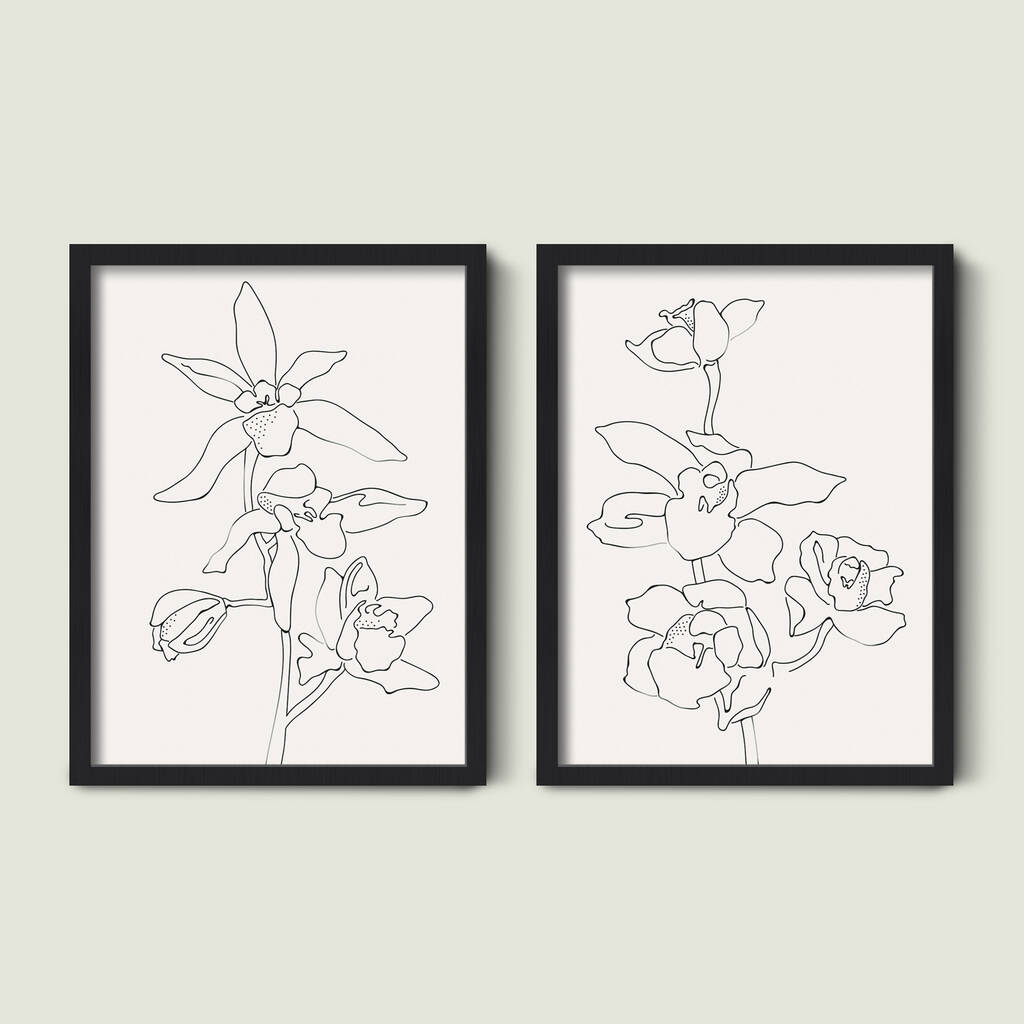 Orchid Flowers Wall Art Set By Green Lili