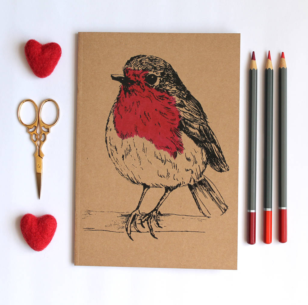 A5 Robin Notebook With Blank Pages, 1 of 5