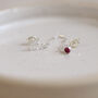 Sterling Silver Starburst Birthstone Chained Mini Studs, thumbnail 2 of 4