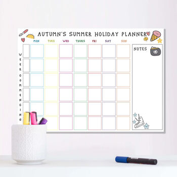 Personalised Kids School Planner Wipeable Acrylic Board, 2 of 3