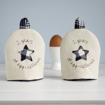 Personalised Sapphire 45th, 65th Anniversary Egg Cosies, 4 of 7