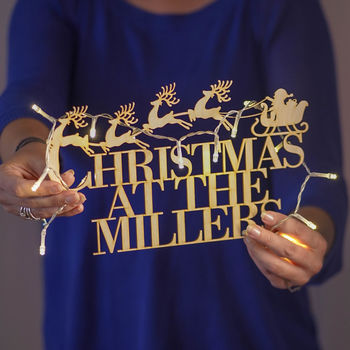 Personalised Wooden Christmas Reindeer Family Sign, 3 of 7