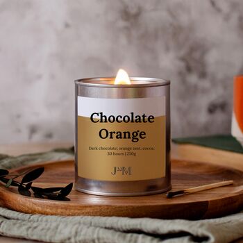 Chocolate Orange Wood Wick Scented Candle Bakery Inspired, 2 of 7