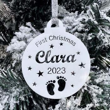Personalised Baby's First Christmas Bauble, 2 of 12