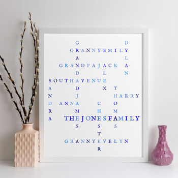 Personalised Family Names Print Crossword Gift, 4 of 11