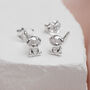 Sterling Silver Mini Puppy Dog Stud Earrings, thumbnail 1 of 4