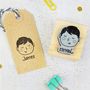 Personalised Man Boy Character Rubber Stamp, thumbnail 6 of 6