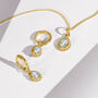 March Birthstone Aquamarine Gold Plated Necklace, thumbnail 5 of 12