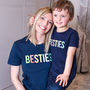 Mother And Child Pastels Besties Navy T Shirt Set, thumbnail 1 of 6