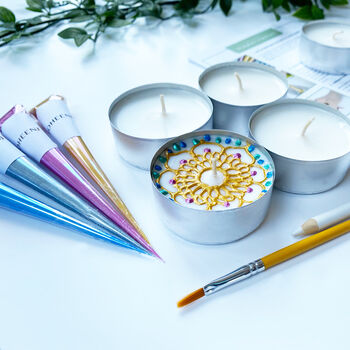 Henna Inspired Tealight Painting Kit, 4 of 5