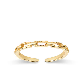 18 K Gold Plated Silver Chain Link Stacking Ring, 2 of 9