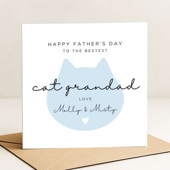 Personalised Cat Grandad Father's Day Card, 2 of 7